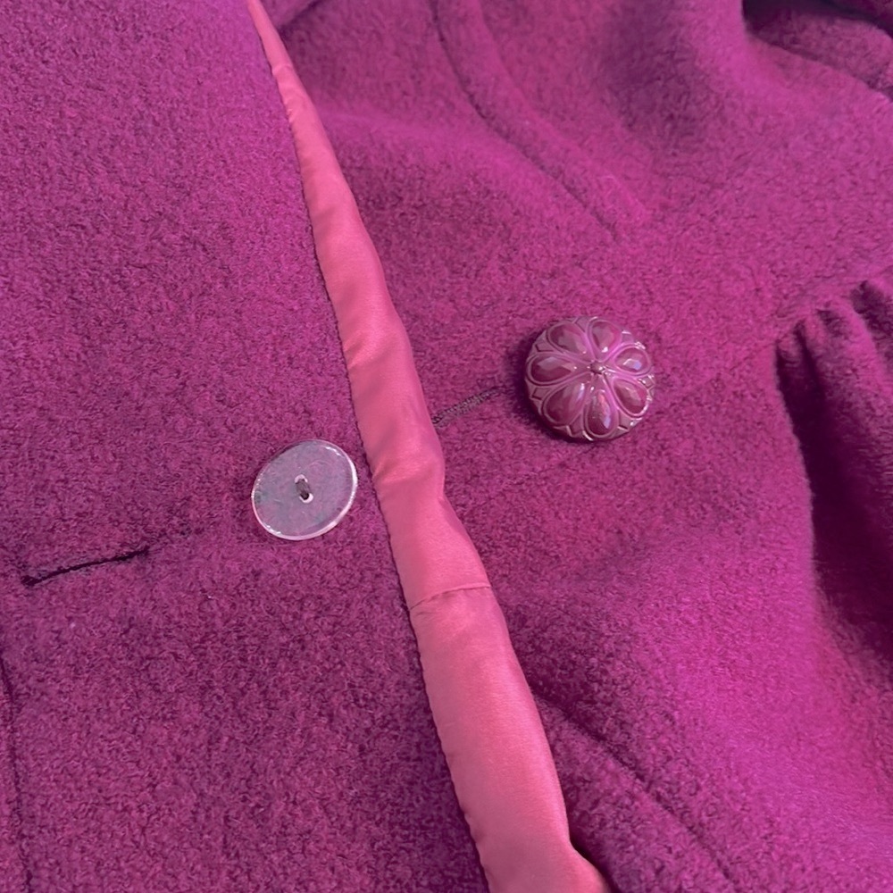 Yinge Ni Fushia Women’s Coat. Sz-10 Barbiecore Purple/Pink. Gorgeous Buttons EUC - Picture 7 of 16